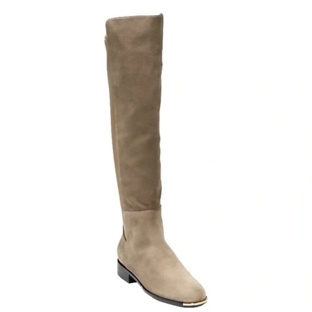 Like New Cole Haan Beige Suede Over the Knee Boots